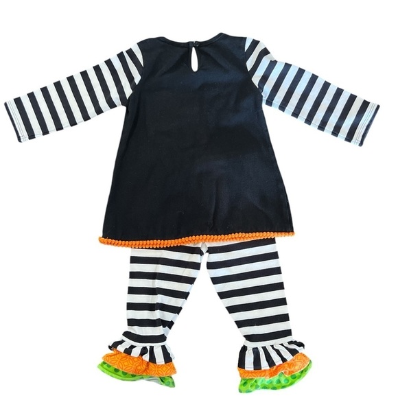 Rare Editions Halloween Outfit with Appliqué Ghost Top & Ruffled Pants. 24 Month - Picture 2 of 6